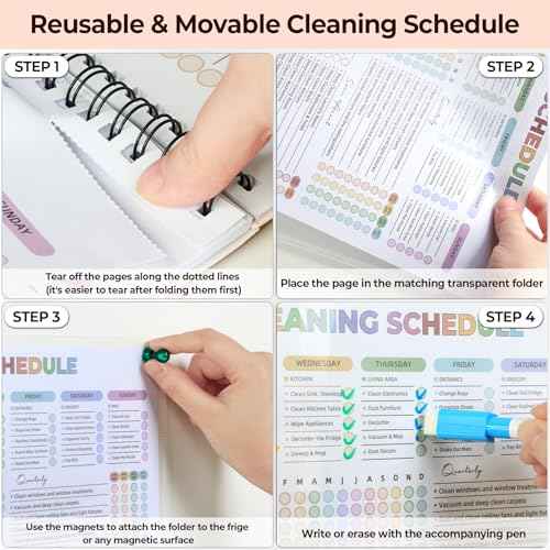 Adhd Cleaning Planner - Reusable Adhd Cleaning and Organizing Planner Daily Weekly Monthly Cleaning Schedule and Checklist ADHD Planners for Adults Women Stress-Free Editable Household Schedule Planners