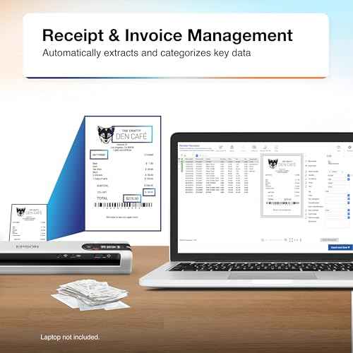 Epson RapidReceipt RR-70W Wireless Mobile Color Receipt & Document Scanner with ScanSmart AI PRO Receipt Management & PDF Software for PC & Mac
