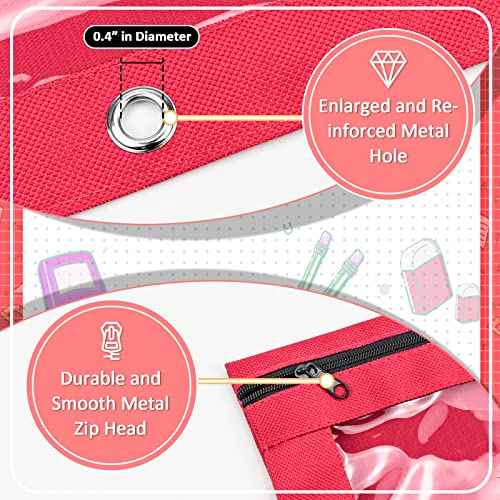 EAONE Pencil Pouch for 3 Ring Binder Set of 48, Zipper Binder Pouches Pencil Case Bulk for School Classroom Supplies/Student/Office/Home, 10 x 7.5 inch, 8 Colors