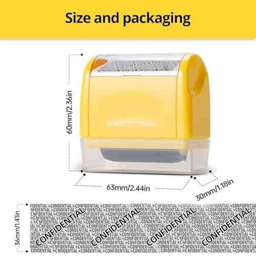 Identity Theft Protection Roller Stamps - Confidential Roller Stamp Including 6-Pack Refills, Anti Theft, Privacy & Security Stamp, Designed for ID Blackout Security