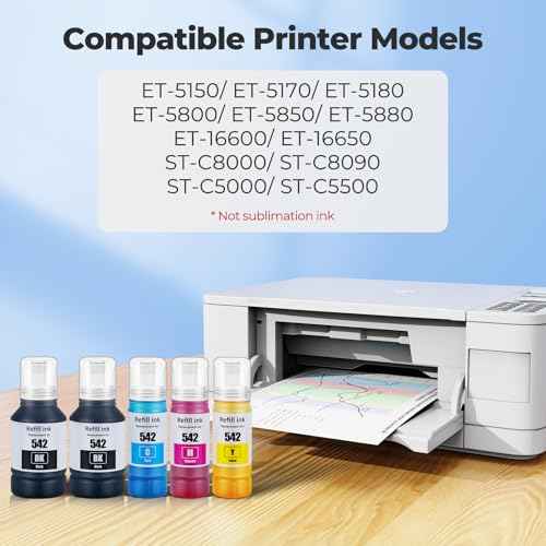542 Ink Refill Bottles ET-5850 ET-5150 ET-5170 ET-16650 ET-5800 542 Ink Refill Bottle Compatible for ET5150 ET5170 ET5850 ET5800 ET16650 ET-16600 ET-5880 ET-5180 ST-C8000 Printer