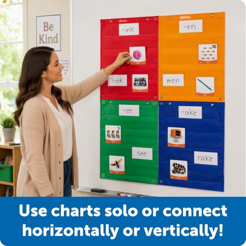 Learning Resources Magnetic Pocket Chart Squares Set of 4, 28 x 34 inches