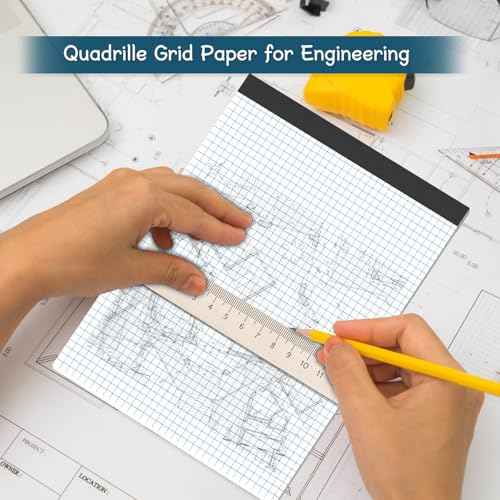 Large Graph Paper Pad 11 x 17, Grid Paper, 4x4 Graph Ruled, Blueprint Quadrille Pad, 30 Sheets Engineering Paper, Drafting Paper, Graft Paper for Architect Engineer Designer Mathematician Draftsman