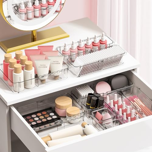DILIBRA 16-Piece Clear Expandable Drawer Organizer Set - Large, Medium & Small