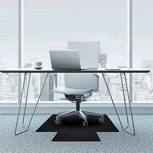 Floortex¢ç Advantagemat¢ç Black Vinyl Lipped Chair Mat for Carpets - 45" x 53"