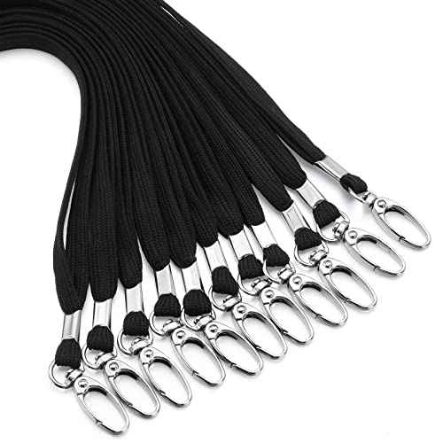 Harloon 300 Pcs Lanyards Bulk Badge Lanyards Flat Lanyards for ID Badges with Swivel Hook Clips Card Name Tag