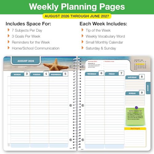 Rainbow Silhouette Student Planner 2026-2027 8.5x11 Dated Weekly & Monthly Academic Organizer