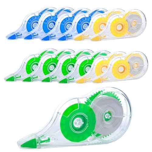 White Correction Tape, 12 Pack, 39.37 Feet Correction Tape for School And Office, writing supplies and correction supplies