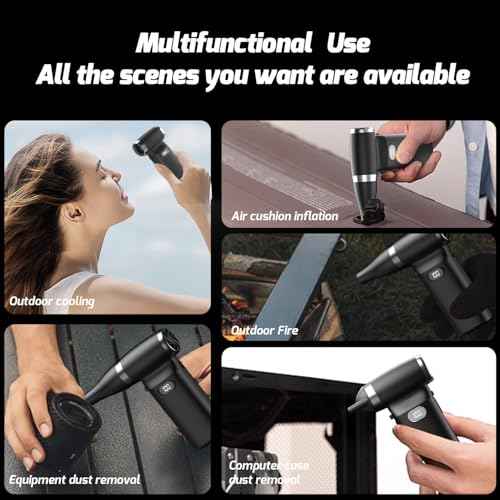 Compressed Air Duster, Electric Dust Blower, High-Speed Electric Air Duster, 8000mAh Rechargeable Mini Jet Blower, 100 Gear Adjustable 130000RPM, PC Cleaning Set for Laptops, Keyboards, Cars