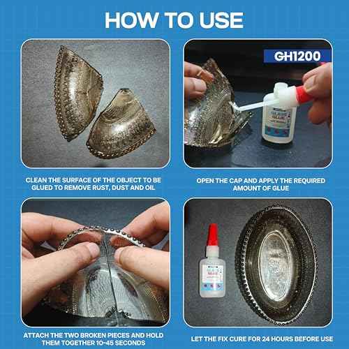 GH1200 (2-in-1) Super Glue for Glass, Controlled Application with Fine Brush & Nozzle, Fast Setting Formula, Stain & Spot Free Glass Glue Clear Repair Heavy Duty, Waterproof and Heat Tolerant