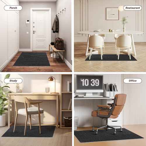 Office Chair Mat - for Hardwood Floors, Large Non-Slip Easy-Clean Floor Protection Blanket (Black, ¡°60 x 48in¡±).