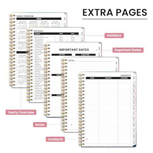 2026 Planner, Aesthetic Weekly and Monthly Planner for Women, Jan 2026 to Dec 2026, Hardcover 2026 Calendar Book with Monthly Tabs, Inner Pocket, Perfect for Office Home School - A5 (6.3" x 8.5"), Sunset