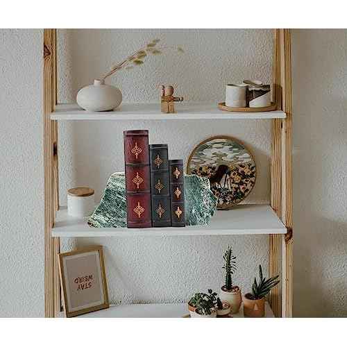 AMOYSTONE Green Mica Stone Non-Slip Bookends for Small/Kids Books | Rubber Bumpers & 2-3LBS Weight | Home Office Desk Organizer