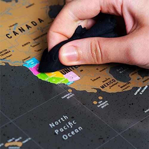 Atlas & Green Scratch Off World Map, All US States, Large 28x16.5" Travel Map. Places I've been Map World Poster Scratch Off Map. Accessories & Gift Tube
