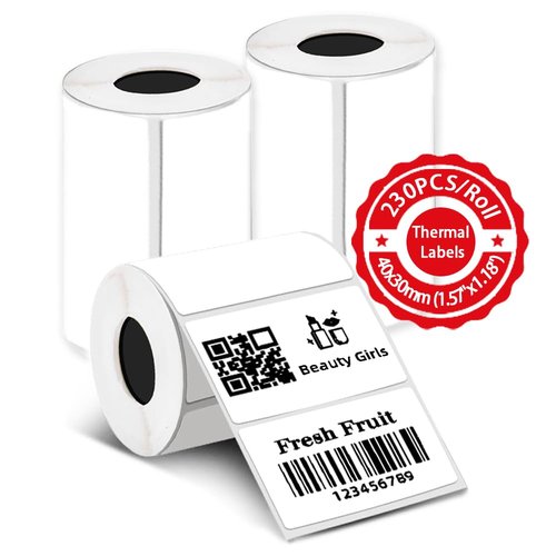 690Pcs Thermal Paper Stickers, 3 Rolls 1.57''x1.18''(40x30mm) for Thermal Label Printer T50M Pro, PL70E, M110, Waterproof Label Stickers Self-Adhesive Tape