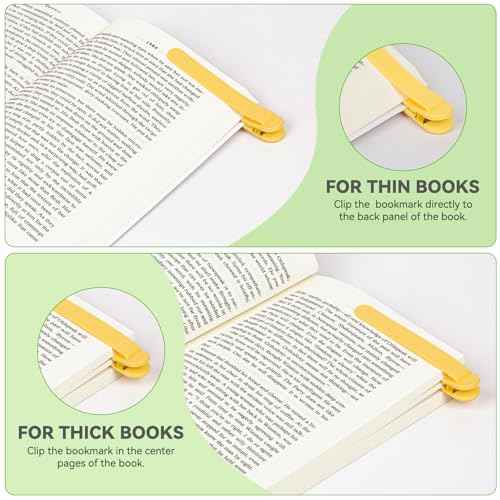 6 PCS Automatic Bookmark, Smart Bookmarks for Women Men Book Accessories Silicone Book Mark Bible Book Markers Book Marks for Reading Book Lovers Gifts Bookish Gifts Birthday Party Favors for Kids, C
