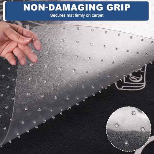 Large Chair Mat for Carpets Heavy-Duty Desk Chair Mat for Office, Studio & Pet Areas | Non-Slip Floor Mat with Grip Spikes, Smooth Glide Surface, Easy Clean & Extra Thick Carpet Protector (36" x 48")