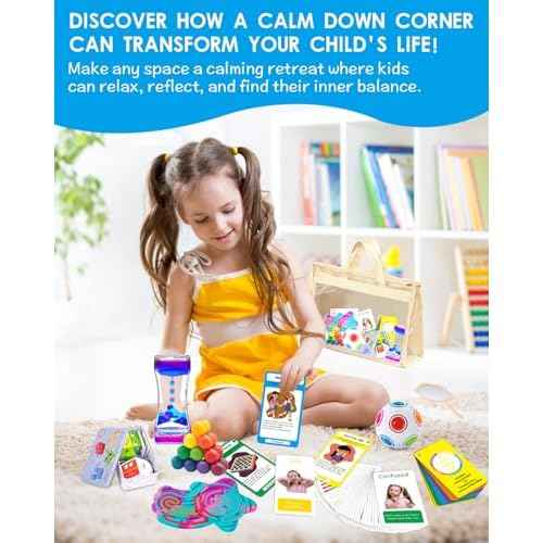 9-Piece Calm Down Corner Supplies for Kids | Anxiety Relief Tools Kit| Interactive Emotional Support Regulation Items, Fidgets for Kids, Versatile Therapy Sensory Toys for Classroom and Home