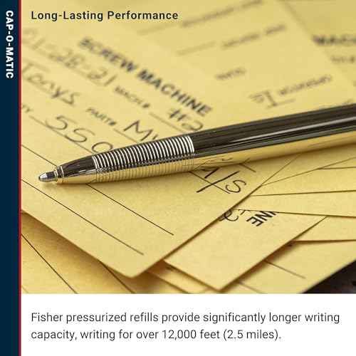 Fisher Space Pen Chrome Cap-O-Matic Space Pen, Ballpoint, Black Ink, Pocket Clip, Gift Box