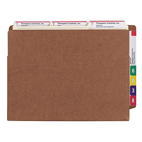 Smead End Tab TUFF¢ç File Pocket, Reinforced Straight-Cut Tab, 7" Expansion, Tyvek¢ç Gusset, Extra Wide Letter Size, Redrope, 5 per Box (73795)