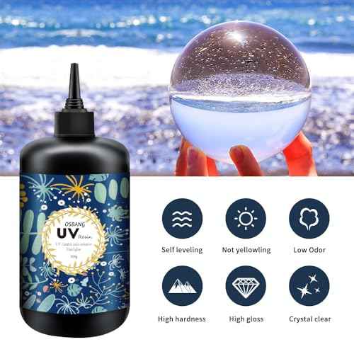 Crystal Clear Hard UV Resin Upgraded Formula Ultraviolet Fast Curing for Jewelry Making Craft Decoration, Hard Transparent Glue Solar Cure Sunlight Activated Resin (1500g)