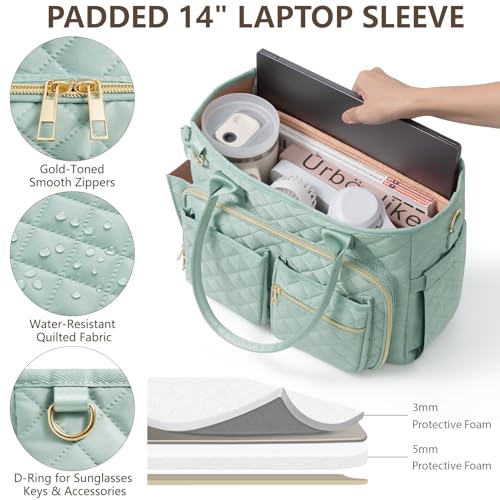 FLOE Sage Green Large Bible Bag with Cover Case for Women - Church Tote
