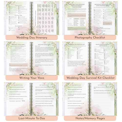 Wedding Planner Book and Organizer ? 132 Page Wedding Planning Book with Tabs, Storage Pockets & Checklists | Engagement Gift, Bridal Shower Gift & Wedding Planner Book Keepsake