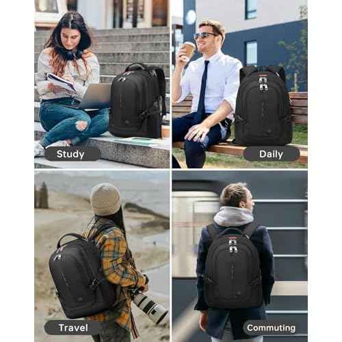 Travel Backpack Large Water Resistant Laptop Bookbag Utility Work Commuter Business Daily Laptop Backpacks carry on Computer Office Laptop Bag Fits 17.3" Laptop, Travel Essentials for Men Women