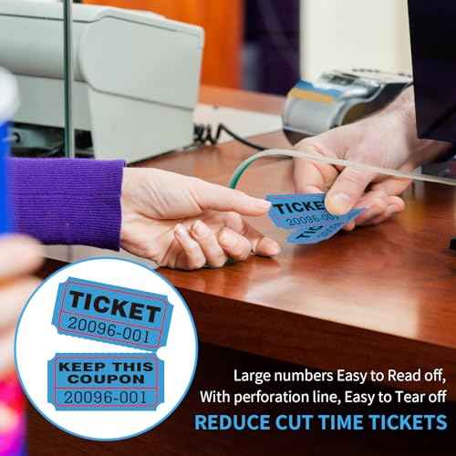 L LIKED Raffle Tickets Double Rolls 1000 Per Roll 50/50 Raffle Tickets for Events,Carnivals, Entry, Class Reward, Prizes(Blue)