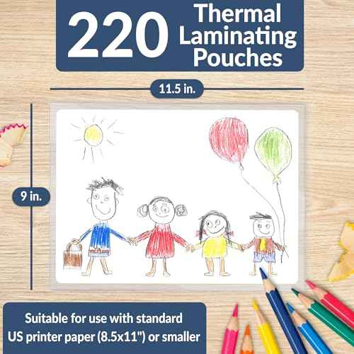 Reli. Thermal Laminating Pouches (220 Pack, Letter Size) | Laminating Sheets 8.5 x 11 | 5 Mil Comparable, Thick Lamination Pouches | Clear Plastic Paper for Heat Laminator Machine (9 x 11.5")