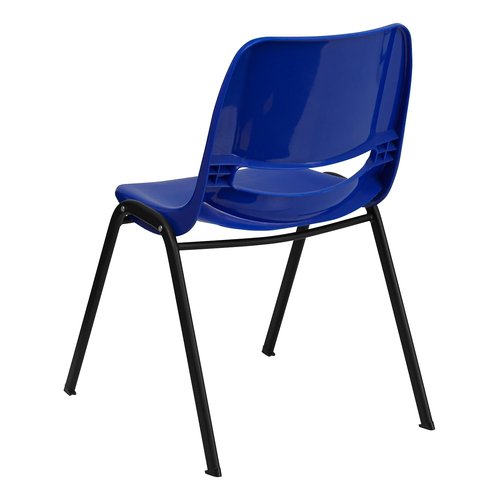 Flash Furniture HERCULES Series 440 lb. Capacity Kid's Navy Ergonomic Shell Stack Chair with Black Frame and 14" Seat Height