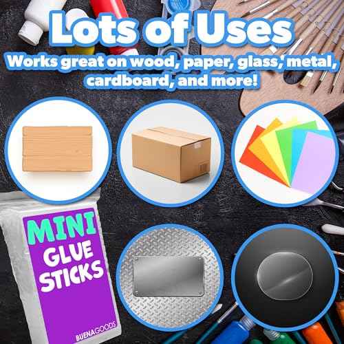 200 Pack Mini Hot Glue Sticks for Mini Hot Glue Guns - 4" x 0.27" - Bond and Craft on Metal, Paper, Glass, Wood, and More - Quick Drying and Transparent Sticks Bulk