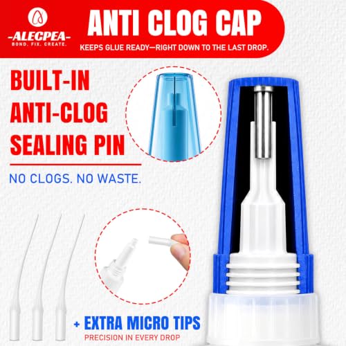 Alecpea Shoe Glue for Sole Repair 30g Clear Thin Adhesive with 3 Tips - Flexible Waterproof Shoe Repair Glue