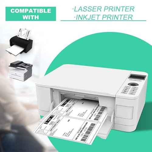 Half Sheet 8.5x5.5inch Shipping Mailing Label 1000 Counts, 2 Labels Per Sheet 8.5 x 11 for Laser & Inkjet Printer, Permanent Adhesive Label Square Corner (500 Sheets)