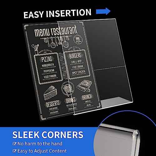 12 Pack Acrylic Sign Holder 8.5 X 11, L Shape Clear Sign Holder, Clear Plastic Sign Holder Picture Photo Frames, Flyer Document Paper Display Stand for Office Desktop
