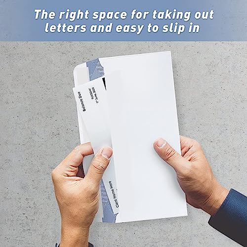 PANDRI 500 Pack #8 Double Window Self-Seal Envelopes with Security Tint