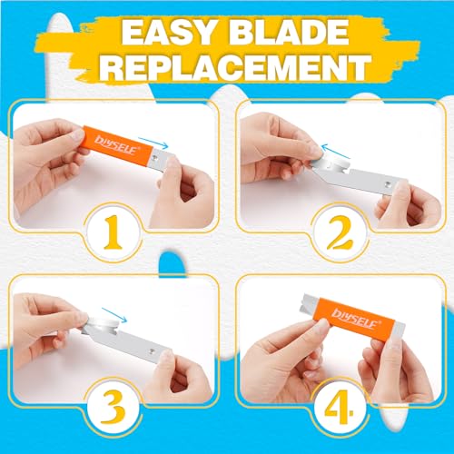 DIYSELF 12-Pack Multicolor Retractable Utility Box Cutters with Razor Blades