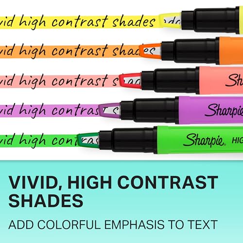Sharpie Clear View Highlighter Sticks 8-Pack - Assorted Chisel Tip Markers, Smear-Resistant School & Office Supplies