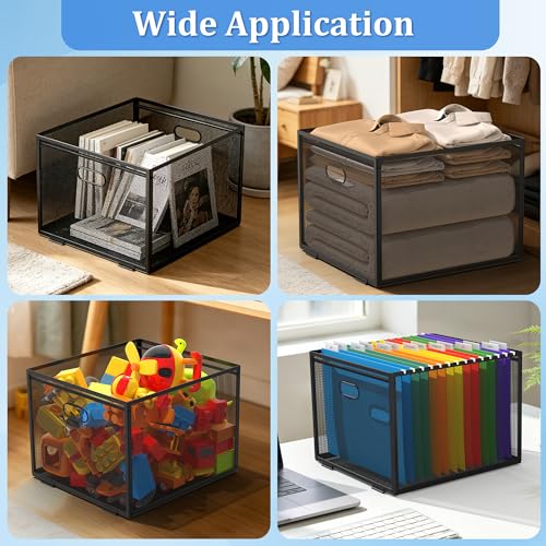 Metal Mesh Hanging File Organizer with Handles for Letter Size Files