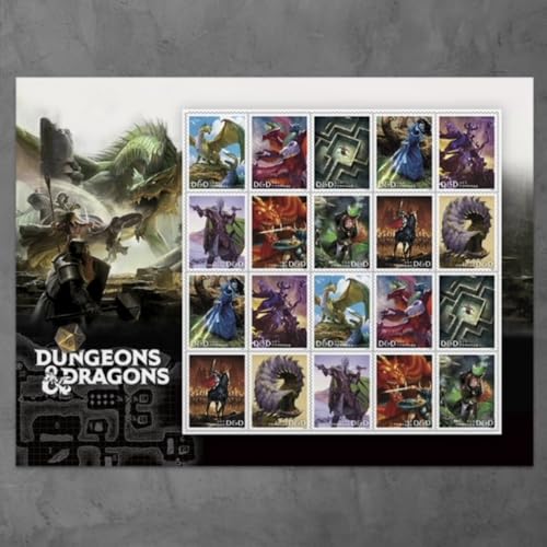 Dungeons & Dragons 2024 Collector Postage Stamps Sheet of 20 - 50th Anniversary
