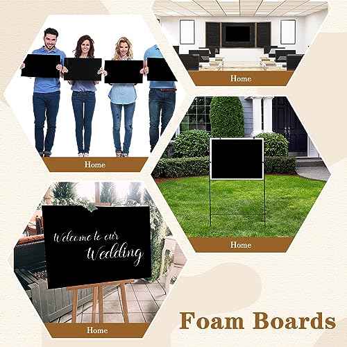 Kathfly 10 Pcs Self Adhesive Foam Boards Bulk 40 x 30 Inch Large Foam Core Board Giant Foam Poster Board with 1 Side Adhesive Blank Board for Home Presentation Craft, 3/16'' Thick(Black)