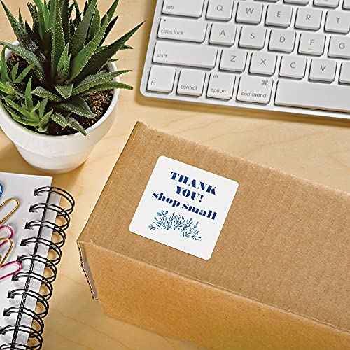 Avery Matte White Square Labels, Sure Feed Technology, 2.5" x 2.5", 450 Matte White Printable Labels