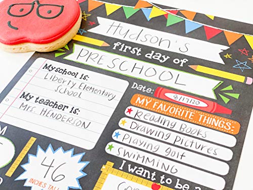 Chalk Fiesta My First Day of School Board - 10pcs Double Sided First & Last Day Sign, Vertical