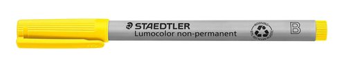 Staedtler 312 Lumocolor Pen B Point 1.0 2.5 mm Non-Permanent, 10 pcs in Cardboard Case yellow