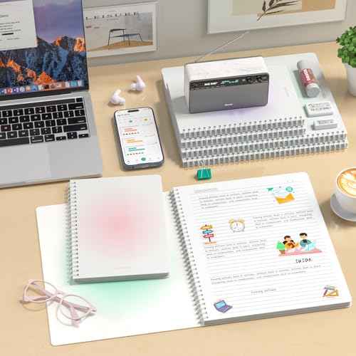 Oucaru Spiral Notebook College Ruled 8 Pack A4 (8.5" x 11") Journaling Notebooks 140 Pages Gradient Small Lined Notebook for Work School Business Travel Note Books