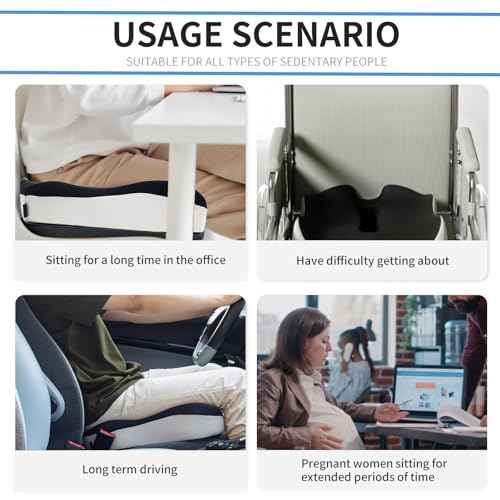 CXC Premium Seat Cushion: Orthopedic Memory Foam for Long Sitting - Tailbone Pain Relief | Extra Large Cooling Gel Chair Cushion for Office, Car, Wheelchair, Gaming | Desk Chair Comfort Ergonomic Pad