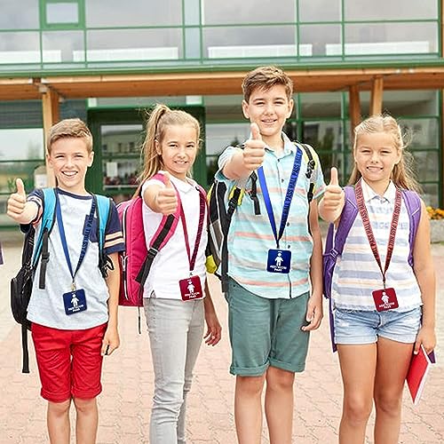 6-Pack School Hall Pass Lanyards for Boys & Girls Bathroom Passes