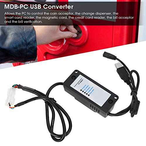 Sonew Mobile Card Terminal for Contactless Payments, MDB Payment Device to PC Converter Bill Acceptor Round Collector USB Adapter Interface Box