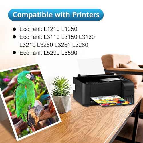 544 Ink Refill Bottles 4 Pack Compatible with T544120 T544220 T544320 T544420 Replacement for L1210 L1250 L3110 L3150 L3160 L3210 L3250 L3251 L3260 L5290 L5590 (4 Pack)