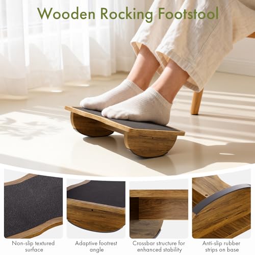 Walnut Ergonomic Under-Desk Foot Rest - Single Layer, Atoping